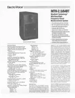 Electro-Voice MTH-2.5/64BT Specification Sheet предпросмотр