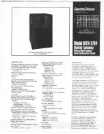 Предварительный просмотр 1 страницы Electro-Voice MTH-2/94 Specification Sheet