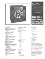 Electro-Voice MTL-4 Specification Sheet preview