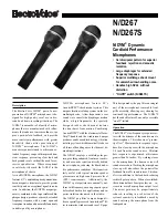 Preview for 1 page of Electro-Voice N/D267 Quick Start Manual