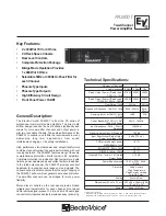 Предварительный просмотр 1 страницы Electro-Voice PA2400T Specification Sheet