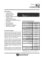 Предварительный просмотр 1 страницы Electro-Voice PA2450L Specification Sheet