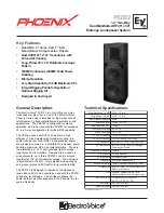 Electro-Voice Phoenix PX2122 Technical Specifications предпросмотр