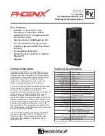 Предварительный просмотр 1 страницы Electro-Voice Phoenix PX2152 Technical Specifications