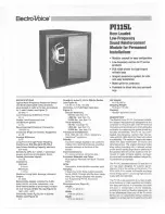 Electro-Voice PI115L Specification Sheet предпросмотр