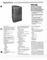 Electro-Voice PI218L Specification Sheet предпросмотр