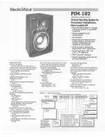 Electro-Voice PIM-102 Specification Sheet предпросмотр