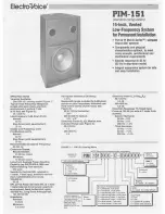 Electro-Voice PIM-151 Information предпросмотр