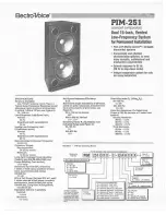 Предварительный просмотр 1 страницы Electro-Voice PIM-251 Specification Sheet