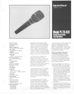 Electro-Voice PL70-N/D Specification Sheet preview