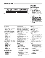 Предварительный просмотр 1 страницы Electro-Voice Precision P 1200 Brochure & Specs