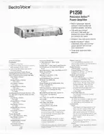 Electro-Voice Precision Series P1250 Brochure & Specs предпросмотр