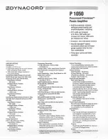 Предварительный просмотр 1 страницы Electro-Voice Processed Precision P 1050 Specification Sheet