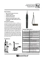 Предварительный просмотр 1 страницы Electro-Voice RE92H Technical Specifications