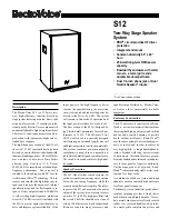 Electro-Voice S12 Specifications предпросмотр