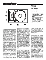 Electro-Voice S15M Specfications preview