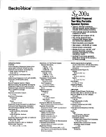 Preview for 1 page of Electro-Voice SX 200A Manual