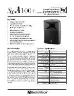 Electro-Voice SxA100+ Specifications предпросмотр