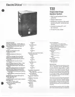 Preview for 1 page of Electro-Voice T22 Brochure & Specs