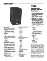 Предварительный просмотр 1 страницы Electro-Voice T351 Brochure & Specs