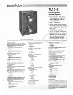 Предварительный просмотр 1 страницы Electro-Voice TL15-2 Brochure & Specs