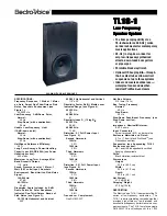 Electro-Voice TL18-1 Brochure & Specs предпросмотр