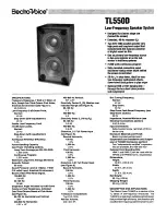 Предварительный просмотр 1 страницы Electro-Voice TL550D Specification Sheet