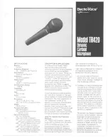 Предварительный просмотр 1 страницы Electro-Voice TR420 Specification Sheet