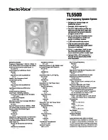 Electro-Voice TS550D Specification Sheet предпросмотр