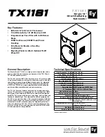 Electro-Voice TX1181 Technical Specifications preview