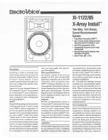 Preview for 1 page of Electro-Voice X-Array Install Xi-1122-85 Manual