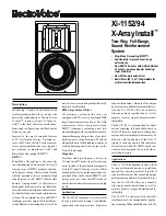 Предварительный просмотр 1 страницы Electro-Voice Xi-1152/94 Quick Start Manual