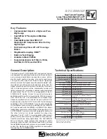 Electro-Voice Xi-2122MHA/42F Technical Specifications предпросмотр