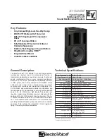 Preview for 1 page of Electro-Voice Xi Series Xi-1152A/64F Technical Specifications