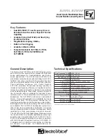 Electro-Voice Xi Series Xi-2181A Technical Specifications preview