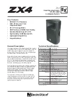 Предварительный просмотр 1 страницы Electro-Voice ZX4 Specification Sheet