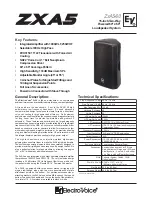 Electro-Voice ZXA5-60 Specification Sheet предпросмотр