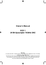 Preview for 2 page of ELECTROCOMPANIET ECD1 Owner'S Manual