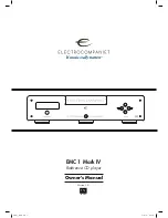 ELECTROCOMPANIET EMC 1 Mark IV Owner'S Manual preview