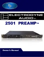 Electrodyne Audio 2501 Preamp Owner'S Manual предпросмотр