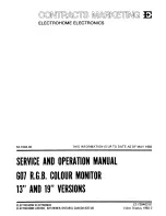 Electrohome G07 Service And Operation Manual предпросмотр