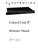 Electroline Control Unit IV Reference Manual предпросмотр