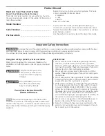 Preview for 2 page of Electrolux 115 V 60 Hz Washer Owner'S Manual