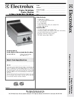 Electrolux 168233 Specification Sheet preview