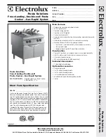 Предварительный просмотр 1 страницы Electrolux 200373 Specification Sheet