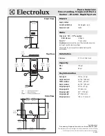 Preview for 2 page of Electrolux 200374 Specification Sheet