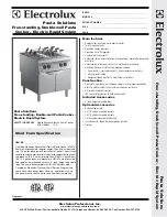 Electrolux 200375 Specification Sheet предпросмотр