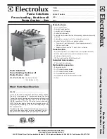 Предварительный просмотр 1 страницы Electrolux 200397 Specification Sheet