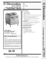 Electrolux 200399 Specification Sheet preview