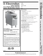 Electrolux 200400 Specification Sheet preview